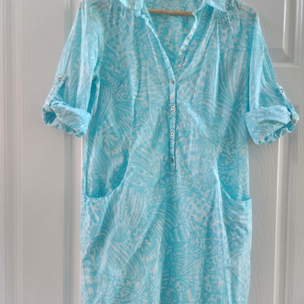 Lilly Pulitzer Sanibel Tunic Dress in Shorely Blue - Picture 9 of 14